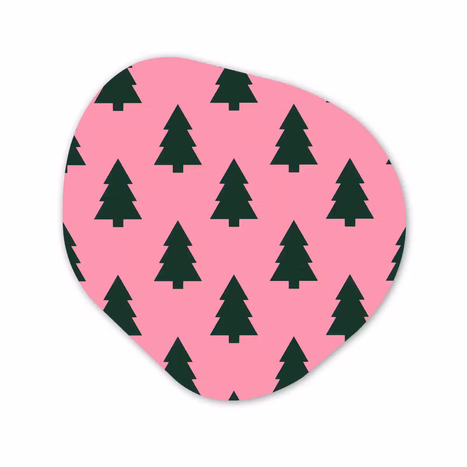 Organisch schilderij aluminium - Kerstboom - Roze - Groen — 1