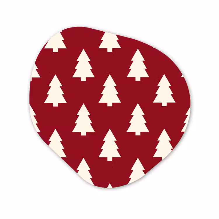 Organisch schilderij aluminium - Kerstboom - Rood - Wit — 1