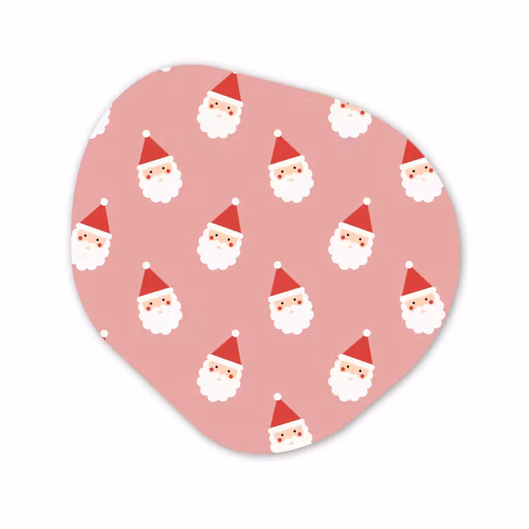 Organisch schilderij glas - Kerst - Kerstman - Roze — 1