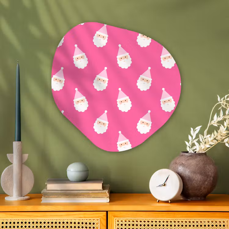 Organisch schilderij glas - Kerstman - Kerst - Neon - Roze — 2
