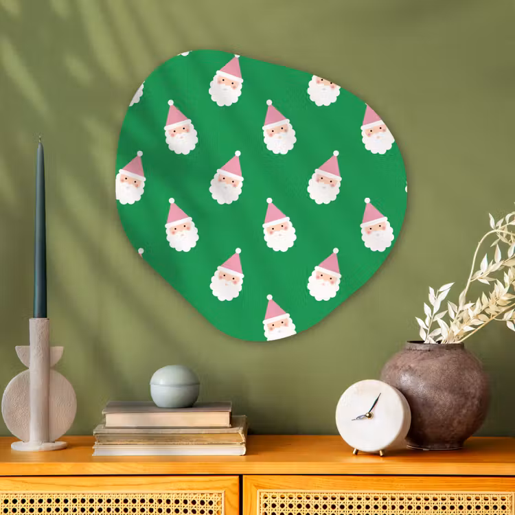 Organisch schilderij glas - Kerstman - Kerst - Roze - Groen — 2