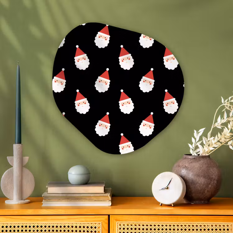 Organisch schilderij glas - Kerstman - Kerst - Zwart — 2