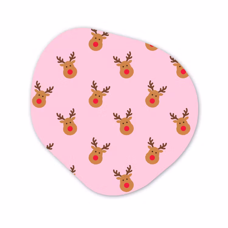 Organisch schilderij glas - Rendieren - Kerst - Roze - Rood — 1