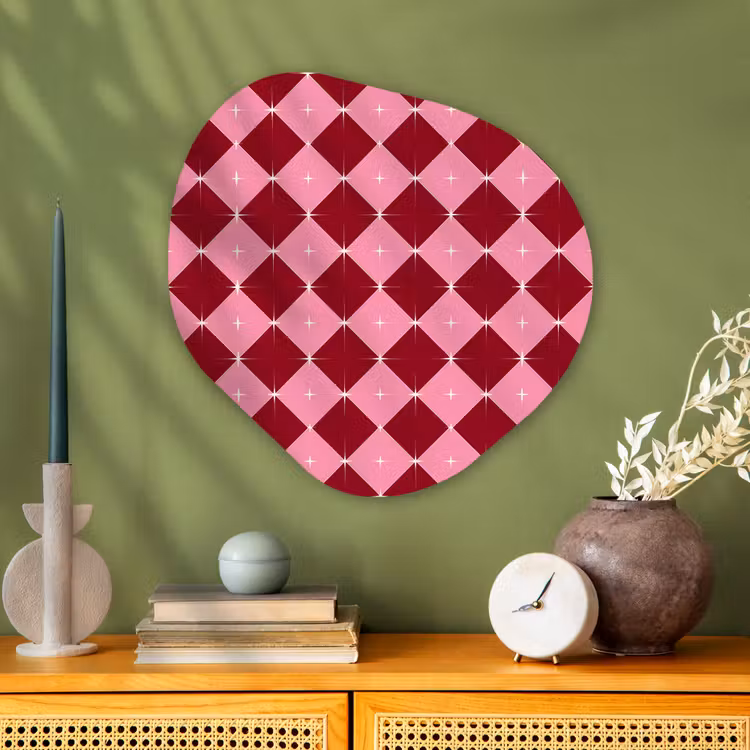 Organisch schilderij aluminium - Ster - Rood - Roze - Kerst — 2