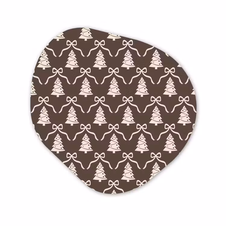 Organisch schilderij aluminium - Strik - Taupe - Wit - Kerst — 1