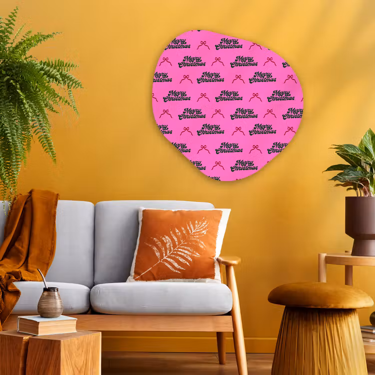 Organisch schilderij aluminium - Tekst - Neon - Roze - Kerst — 3