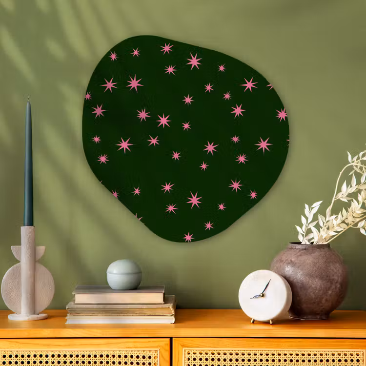 Organisch schilderij aluminium - Ster - Roze - Groen - Kerst — 2