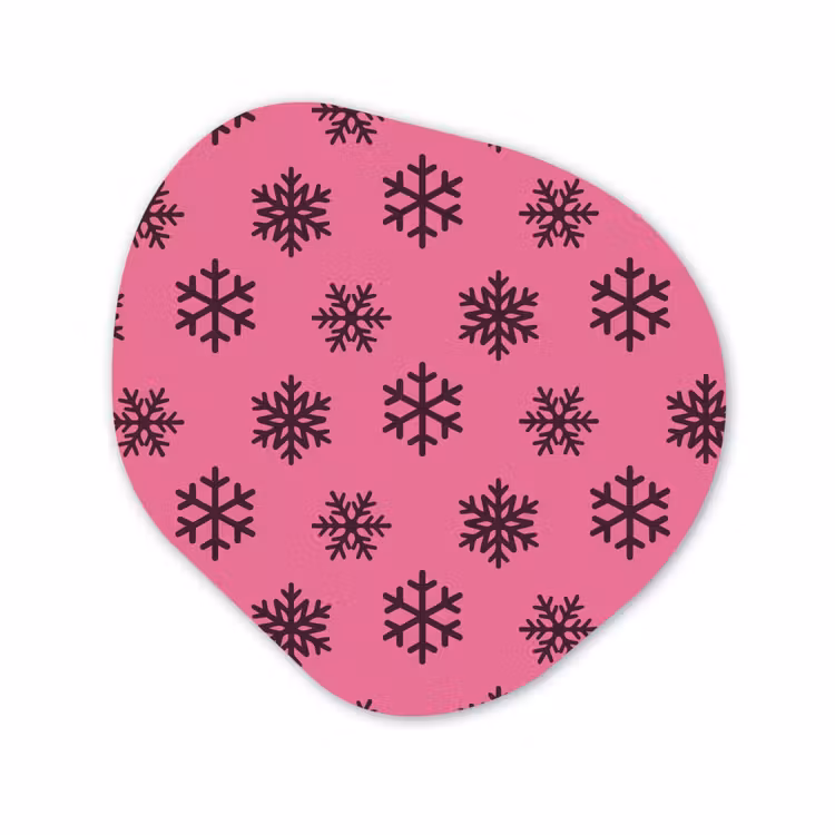 Organisch schilderij aluminium - Sneeuwvlok - Paars - Roze - Kerst — 1