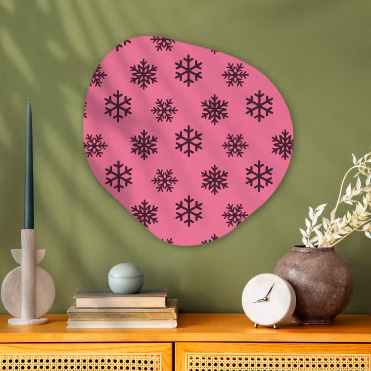 Organisch schilderij aluminium - Sneeuwvlok - Paars - Roze - Kerst — 2