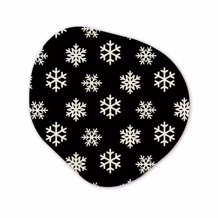 Organisch schilderij aluminium - Sneeuwvlok - Zwart - Wit - Kerst — 1