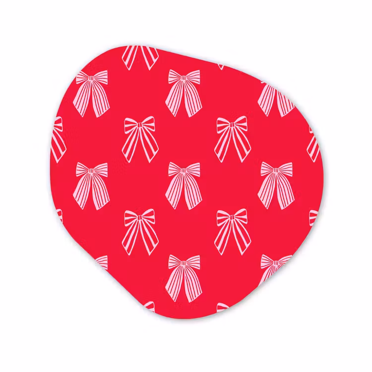 Organisch schilderij aluminium - Strikken - Kerstmis - Rood - Roze — 1