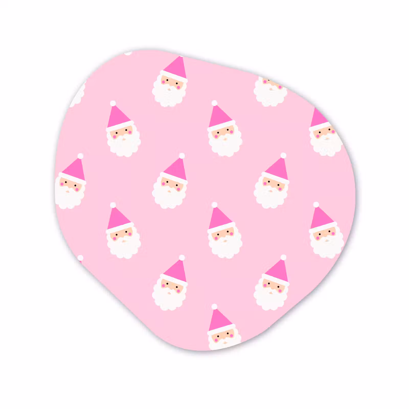 Organisch schilderij aluminium - Kerstman - Kerst - Roze - Pastel — 1