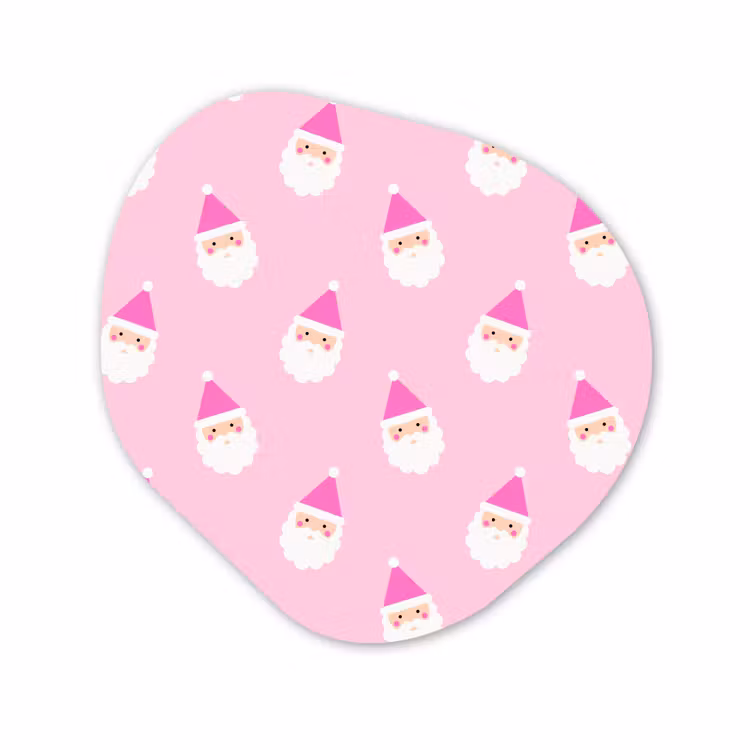 Organisch schilderij aluminium - Kerstman - Kerst - Roze - Pastel — 1