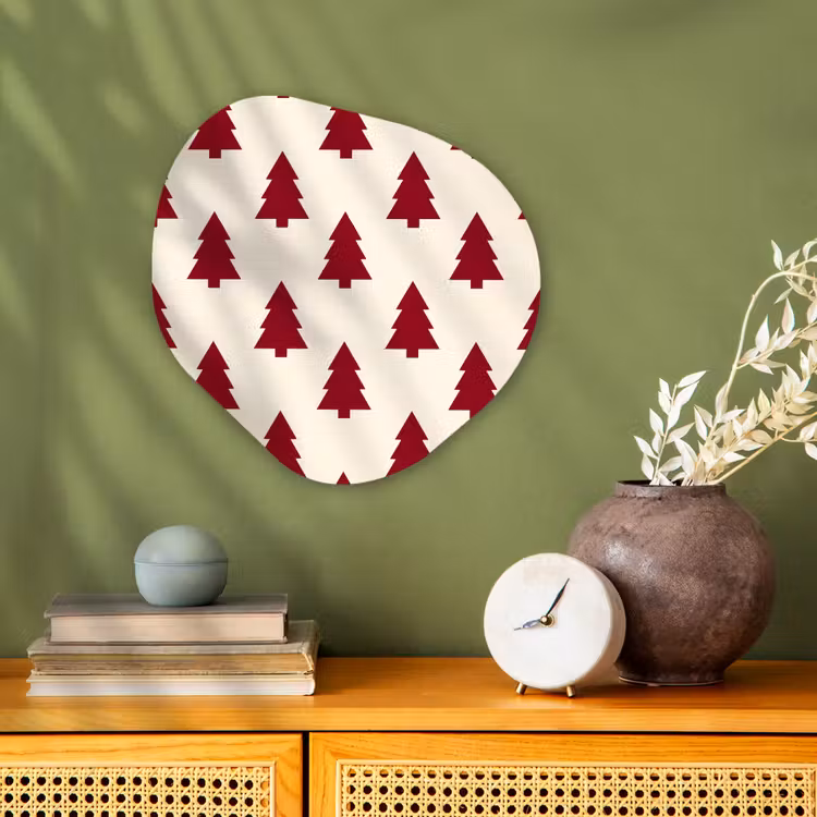 Organisch schilderij forex - Kerstboom - Crème - Rood — 2