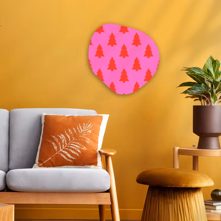Organisch schilderij forex - Kerstboom - Rood - Neon — 3
