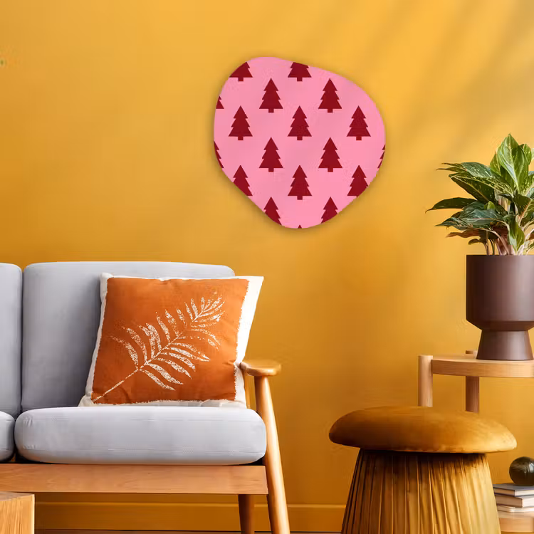 Organisch schilderij forex - Kerstboom - Rood - Roze — 3