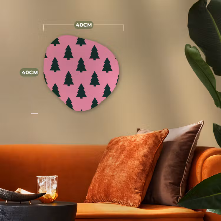 Organisch schilderij forex - Kerstboom - Roze - Groen — 4