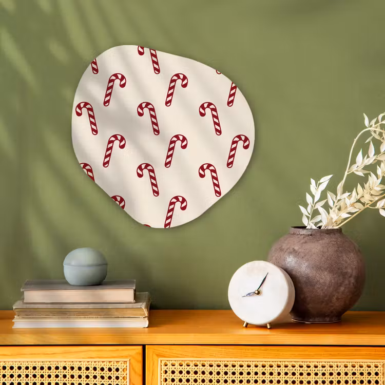Organisch schilderij forex - Kerst - Rood - Crème - Zuurstok — 2