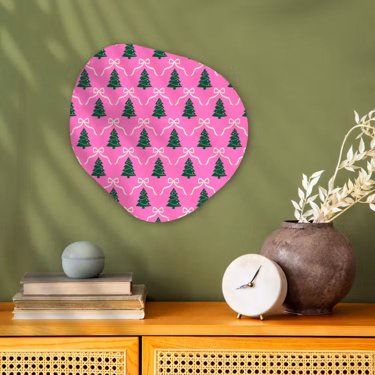 Organisch schilderij forex - Kerst - Roze - Wit - Strik — 2