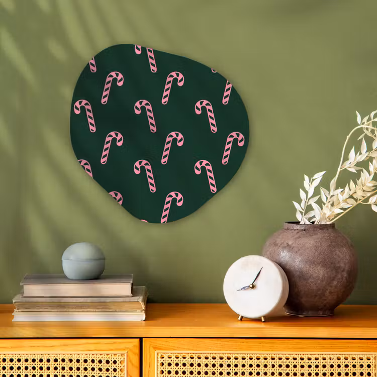 Organisch schilderij forex - Kerst - Roze - Groen - Zuurstok — 2