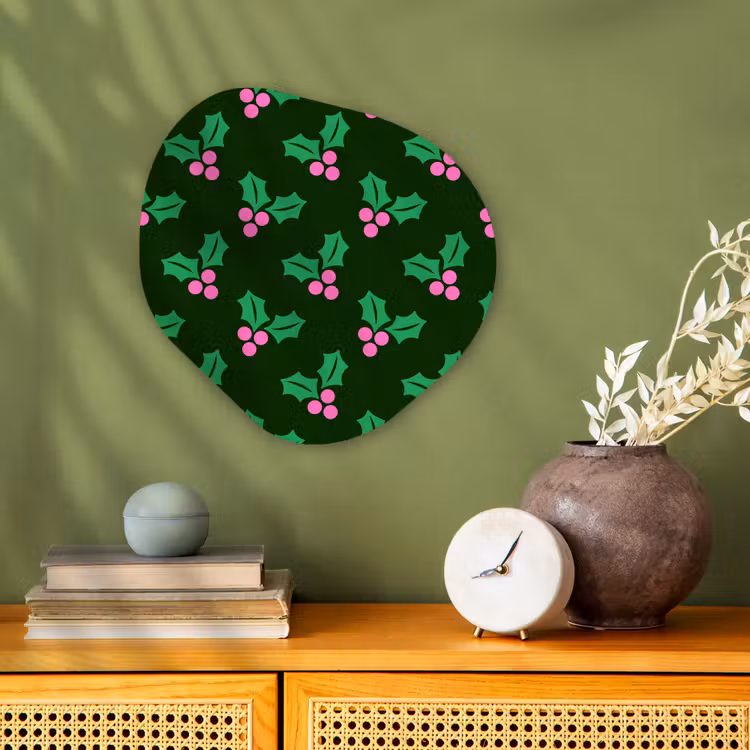Organisch schilderij forex - Hulst - Groen - Roze - Kerst — 2