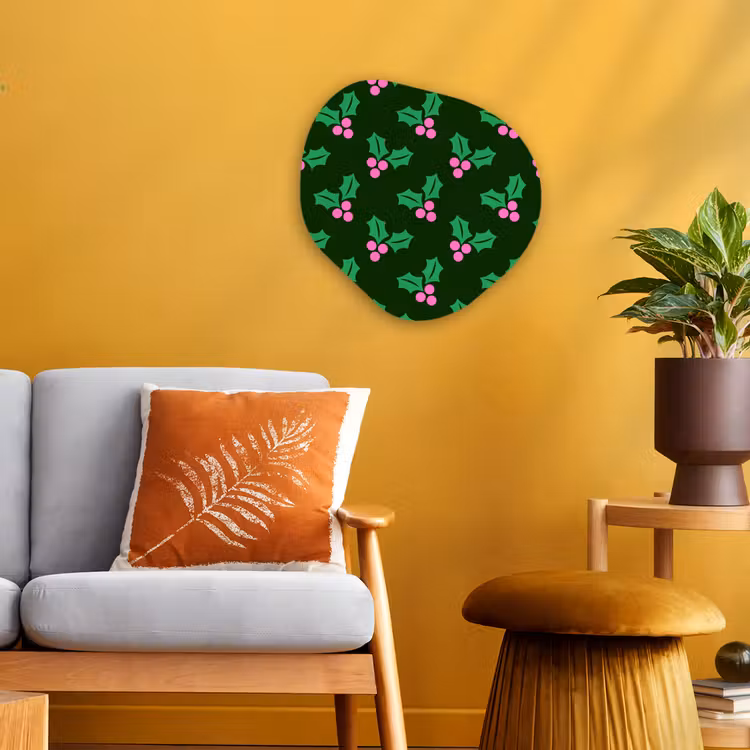 Organisch schilderij forex - Hulst - Groen - Roze - Kerst — 3