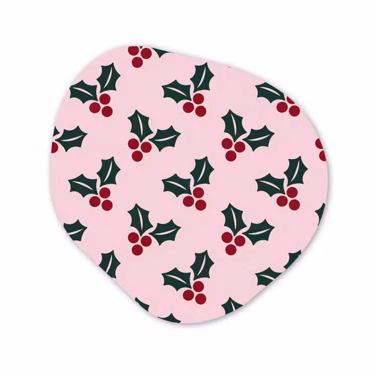 Organisch schilderij forex - Kerst - Hulst - Groen - Roze — 1