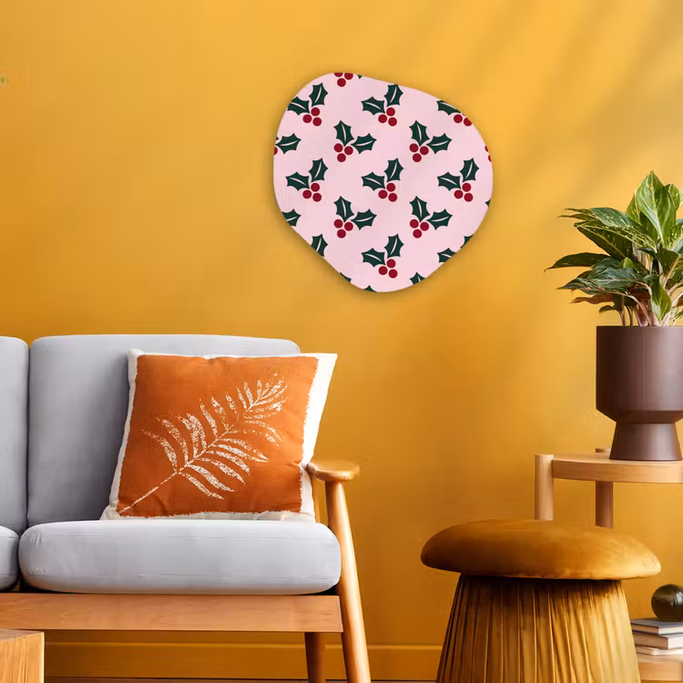 Organisch schilderij forex - Kerst - Hulst - Groen - Roze — 3