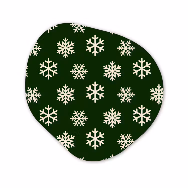 Organisch schilderij forex - Sneeuwvlok - Groen - Wit - Kerst — 1