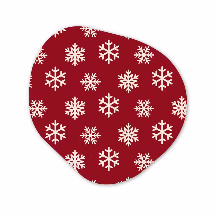 Organisch schilderij forex - Sneeuwvlok - Rood - Wit - Kerst — 1