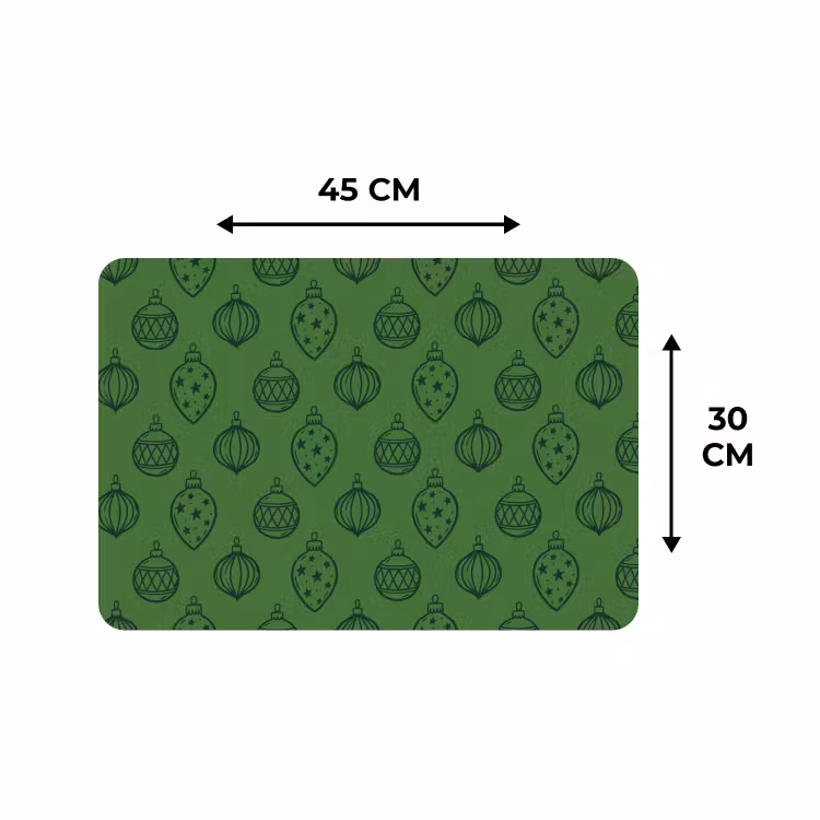 Placemat - 6 stuks - Kerstbal - Kerst - Groen — 3