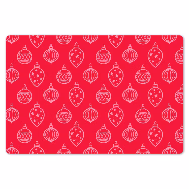 Placemat - 6 stuks - Kerstbal - Rood - Roze — 7