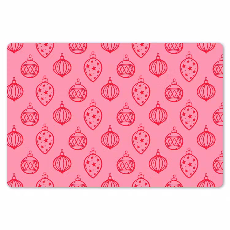Placemat - 6 stuks - Kerstbal - Roze - Rood — 7