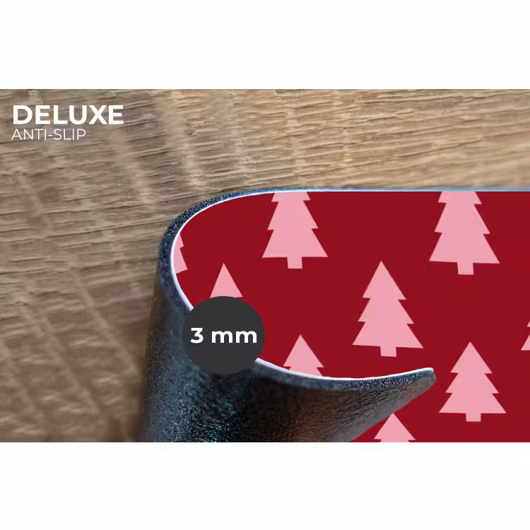 Placemat - 6 stuks - Kerstboom - Burguny - Roze — 4