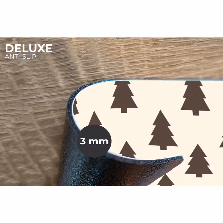 Placemat - 6 stuks - Kerstboom - Crème - Grijs — 4