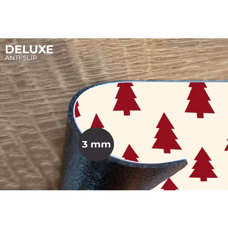 Placemat - 6 stuks - Kerstboom - Crème - Rood — 4