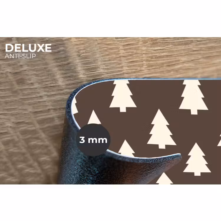 Placemat - 6 stuks - Kerstboom - Grijs - Crème — 4
