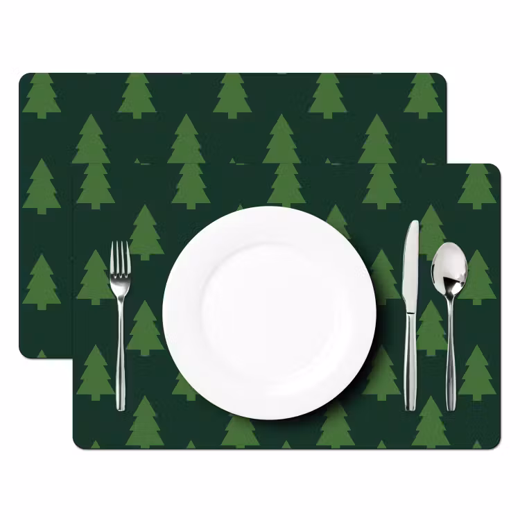Placemat - 6 stuks - Kerstboom - Groen - Kerst — 2