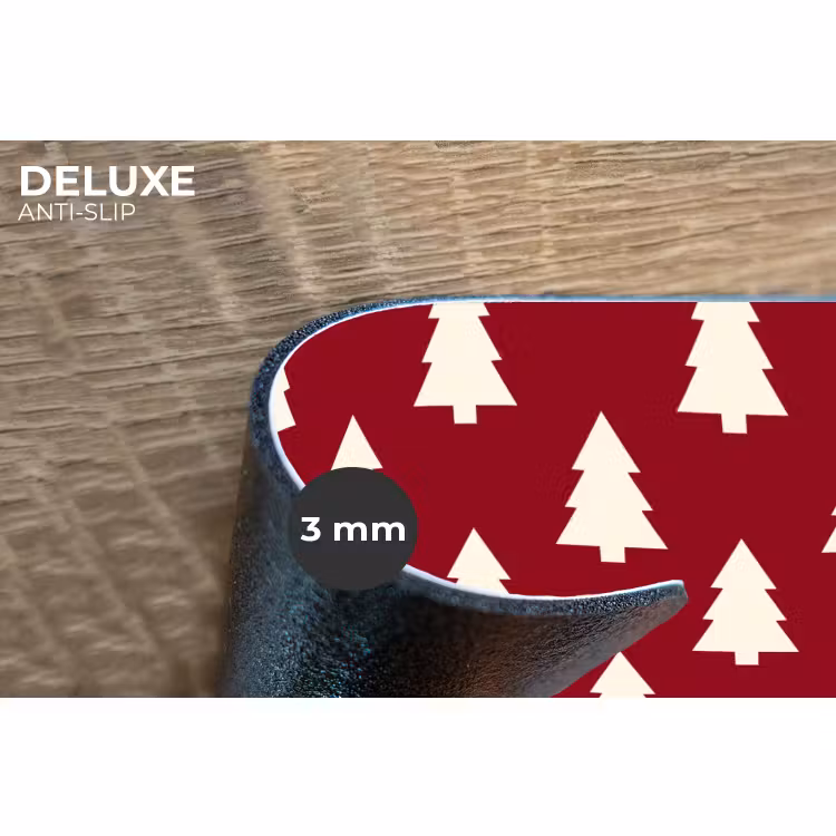 Placemat - 6 stuks - Kerstboom - Rood - Wit — 4