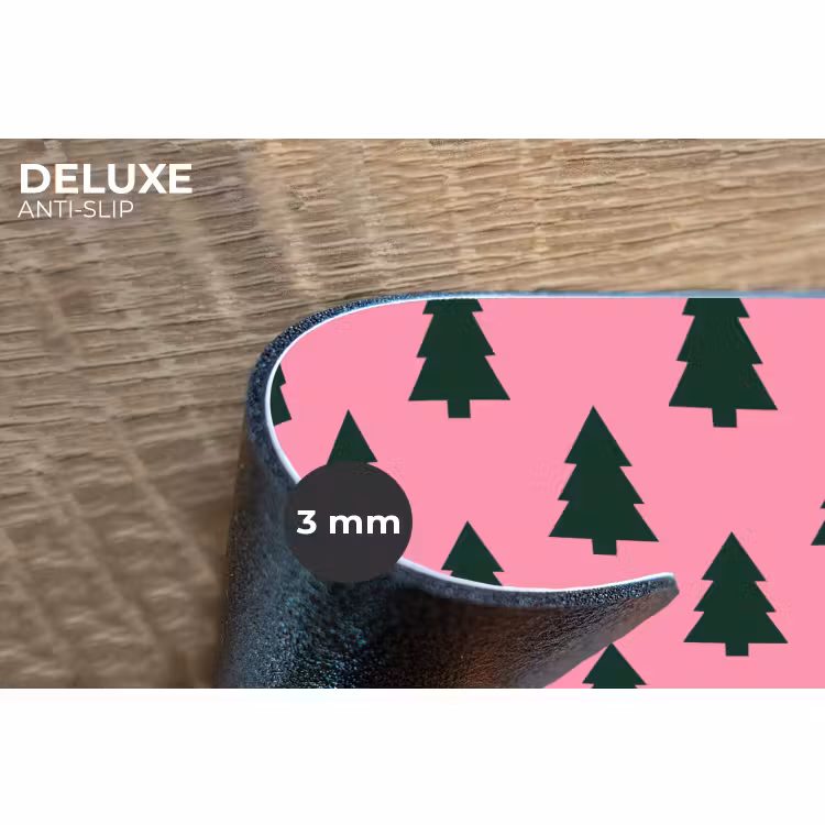 Placemat - 6 stuks - Kerstboom - Roze - Groen — 4