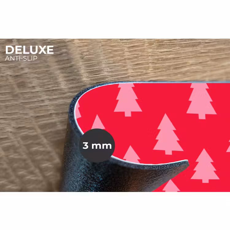 Placemat - 6 stuks - Kerstboom - Roze - Rood — 4