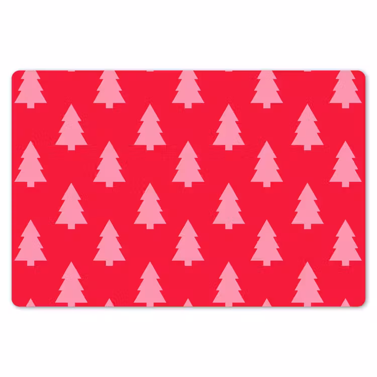 Placemat - 6 stuks - Kerstboom - Roze - Rood — 7
