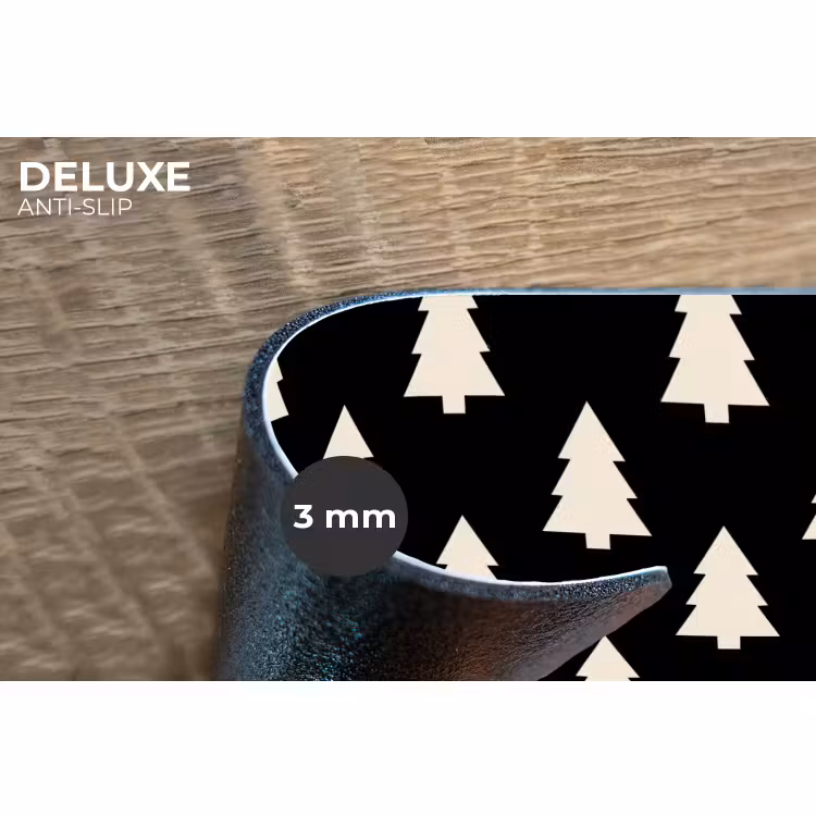 Placemat - 6 stuks - Kerstboom - Zwart - Wit — 4