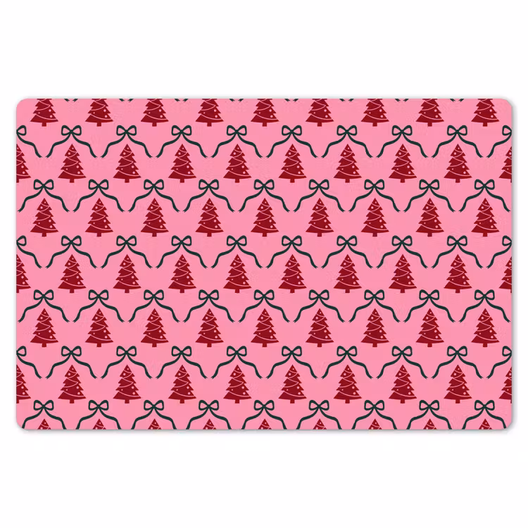 Placemat - 6 stuks - Kerst - Rood - Groen - Strik — 7