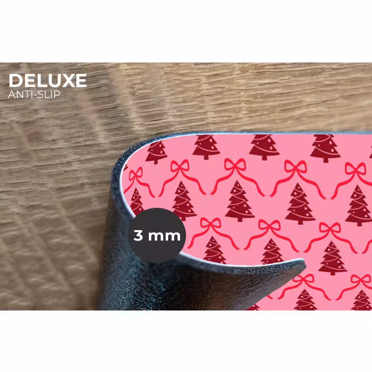Placemat - 6 stuks - Kerst - Rood - Roze - Strik — 4