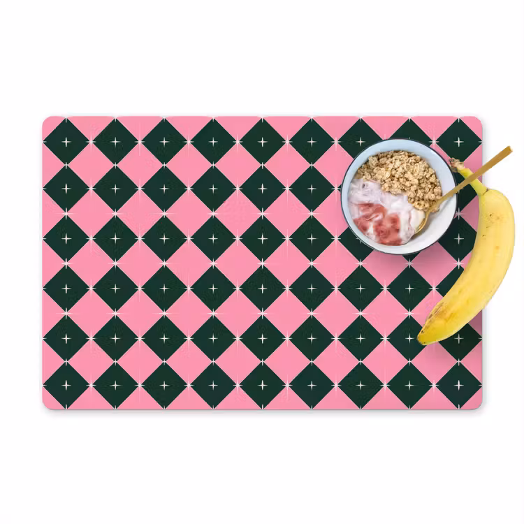 Placemat - 6 stuks - Kerst - Roze - Groen - Ster — 1