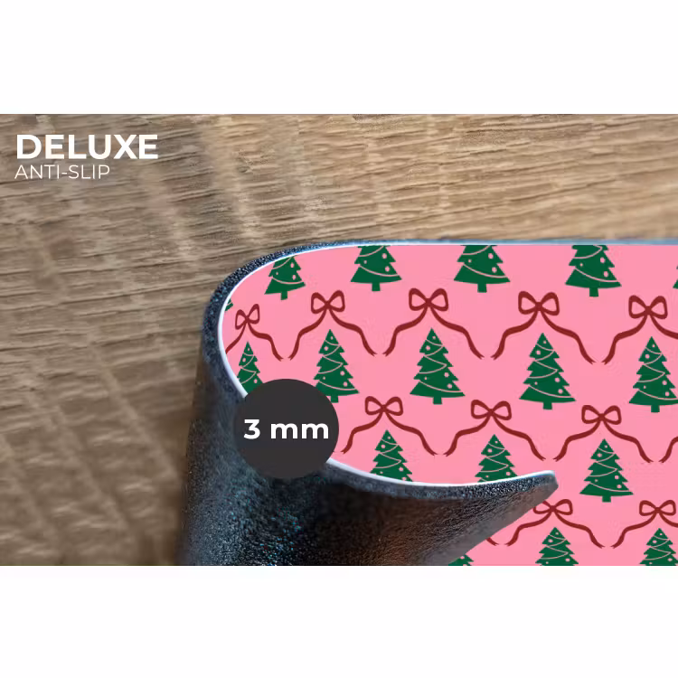 Placemat - 6 stuks - Kerst - Roze - Rood - Strik — 4