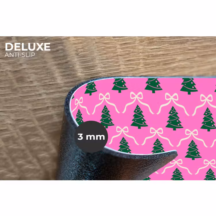 Placemat - 6 stuks - Kerst - Roze - Wit - Strik — 4