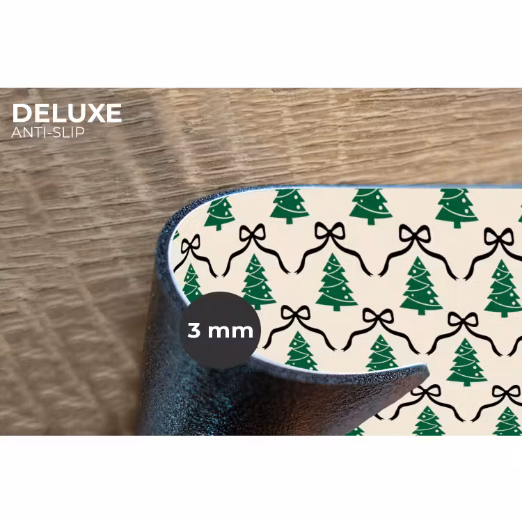 Placemat - 6 stuks - Kerst - Wit - Zwart - Strik — 4