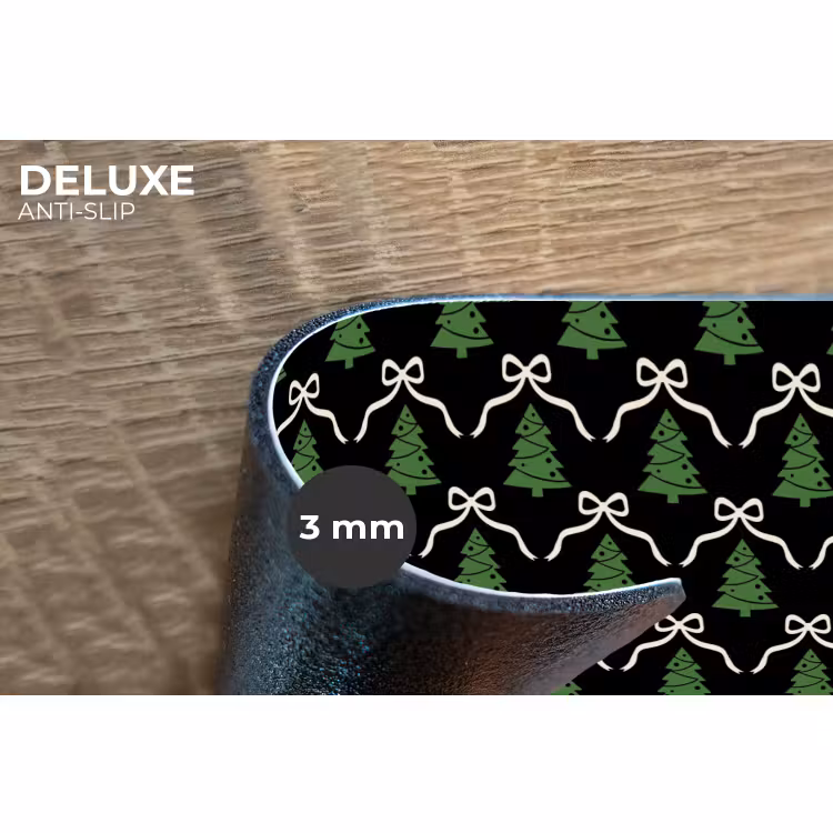 Placemat - 6 stuks - Kerst - Zwart - Wit - Strik — 4